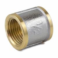Муфта латунная ВВ Ду15 (1/2") никель Aquasfera 9018-01