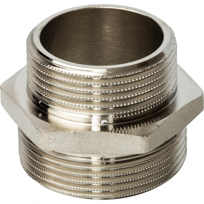 Ниппель латунный STOUT переходной Ду40x32 (1 1/2x1 1/4") никелированный SFT-0004-112114