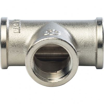 Тройник латунный STOUT ВВВ Ду40 (1 1/2") никелированный SFT-0020-000112
