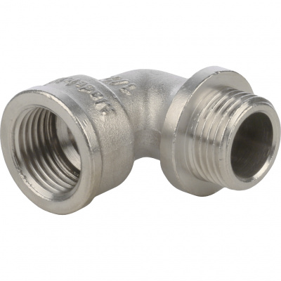 Угольник латунный STOUT с ребордой НВ Ду20 (3/4") никелированный SFT-0016-000034