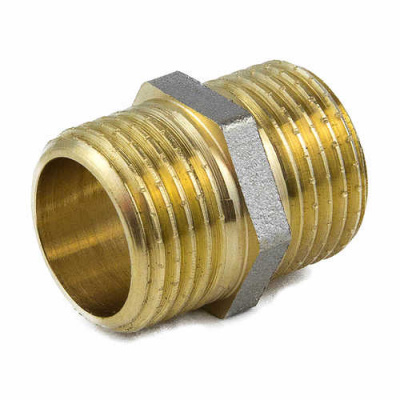 Ниппель латунный НР Ду20 (3/4") никель Aquasfera 9022-02