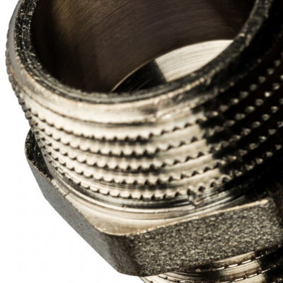 Ниппель латунный STOUT переходной Ду20x15 (3/4x1/2") никелированный SFT-0004-003412