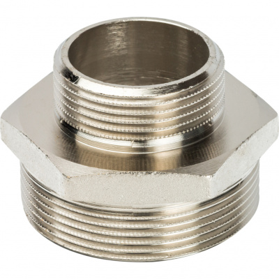 Ниппель латунный STOUT переходной Ду50x32 (2x1 1/4") никелированный SFT-0004-002114