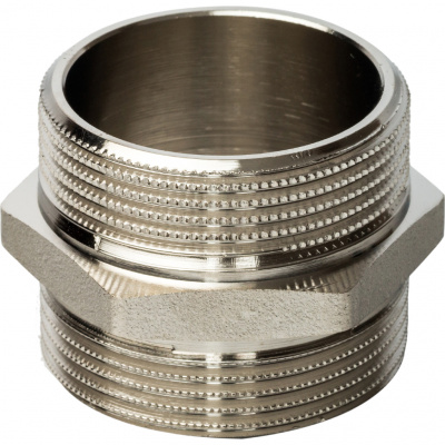 Ниппель латунный STOUT Ду32 (1 1/4") никелированный SFT-0004-114114