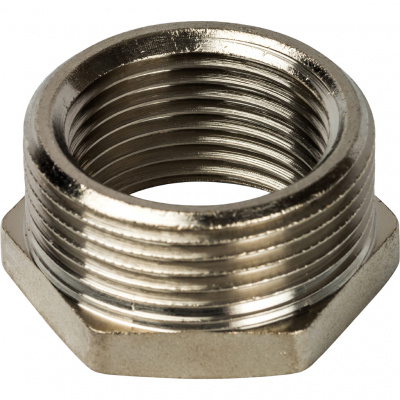 Футорка латунная STOUT Ду40x32 (1 1/2x1 1/4") никелированная SFT-0029-112114