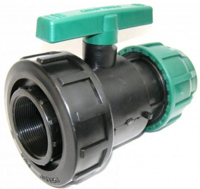 Кран ПЭ шаровой компресс Дн50х1 1/2" вн/р POELSAN (Турция)