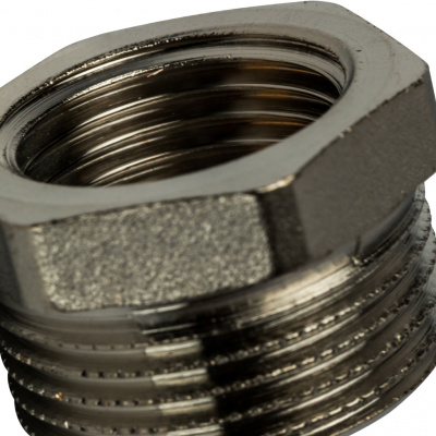 Футорка латунная STOUT Ду20x15 (3/4x1/2") никелированная SFT-0029-003412
