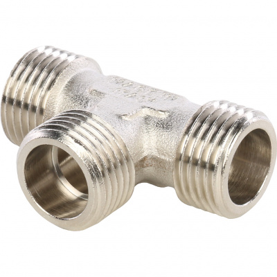 Тройник латунный STOUT ННН Ду20 (3/4") никелированный SFT-0018-343434