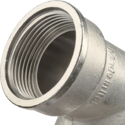Угольник латунный STOUT с ребордой НВ Ду40 (1 1/2") никелированный SFT-0016-000112